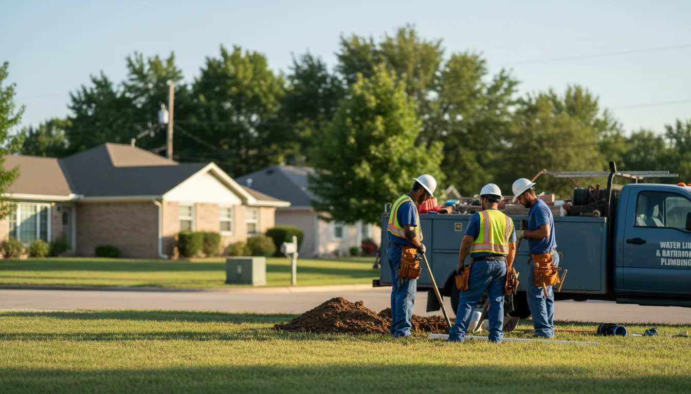 Residential water line and bathroom plumbing service in Mission, KS
